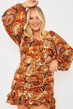 Paisley Ruffle Skirt|In The Style Hot