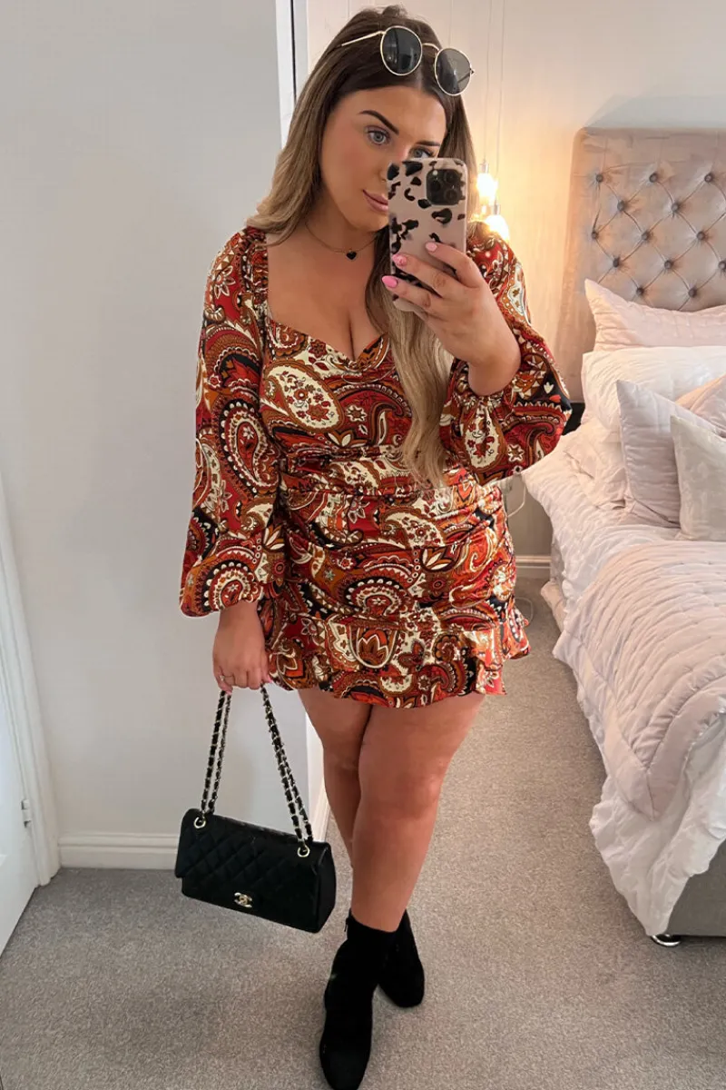 Paisley Ruffle Skirt|In The Style Hot