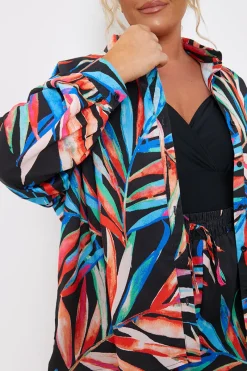 Palm Print Co-Ord Beach Shirt|In the Style