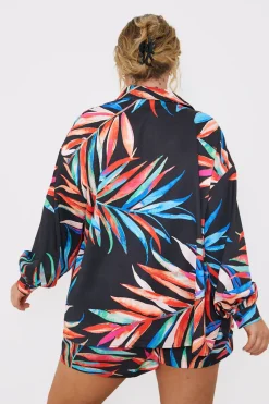 Palm Print Co-Ord Beach Shirt|In the Style