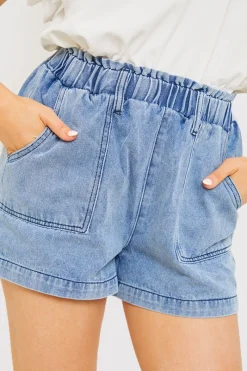 Paper Bag Denim Short|In the Style Hot