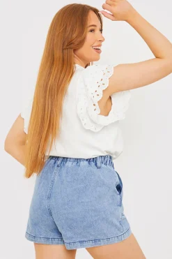 Paper Bag Denim Short|In the Style Hot