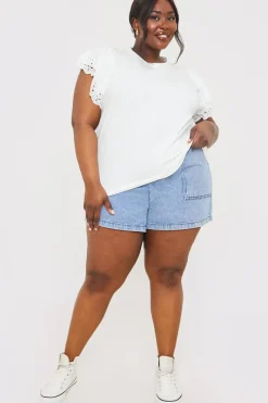 Paper Bag Denim Short|In the Style Hot