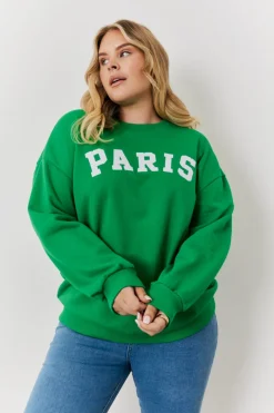 Paris Embroidered Slogan Sweatshirt|In the Style Sale