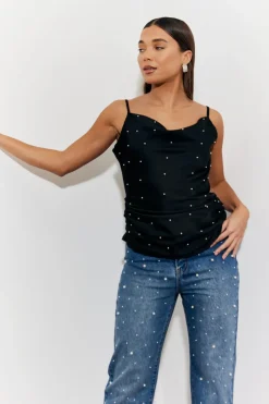 Pearl Embellished Cami Top|In The Style Best