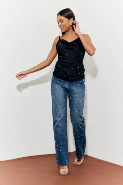 Pearl Embellished Cami Top|In The Style Best