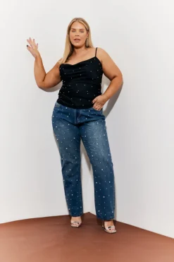 Pearl Embellished Cami Top|In The Style Best