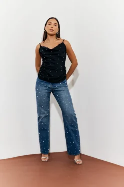 Pearl Embellished Jeans|In The Style Best