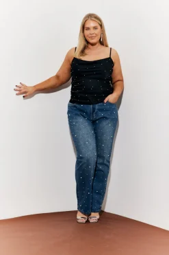 Pearl Embellished Jeans|In The Style Best