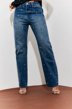 Pearl Embellished Jeans|In The Style Best