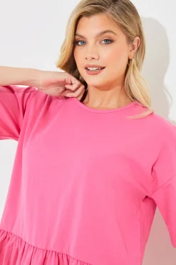 Peplum Hem Dropped Shoulder Tshirt|In The Style New