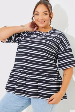 Peplum Hem Dropped Shoulder Tshirt|In The Style New