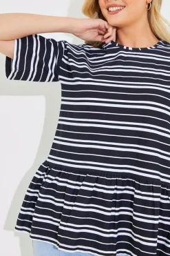 Peplum Hem Dropped Shoulder Tshirt|In The Style New