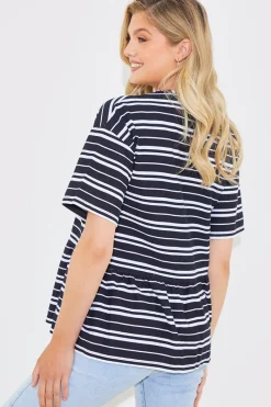 Peplum Hem Dropped Shoulder Tshirt|In The Style New