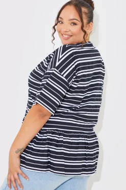 Peplum Hem Dropped Shoulder Tshirt|In The Style New