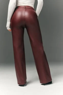 Perfect Sculpting High Waisted Leather Look Straight Leg Trouser|In The Style Hot