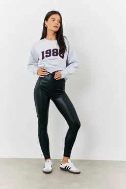 Perfect Sculpting High Waisted Leather Look Leggings|In The Style Hot