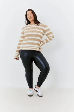 Perfect Sculpting High Waisted Leather Look Leggings|In The Style Hot