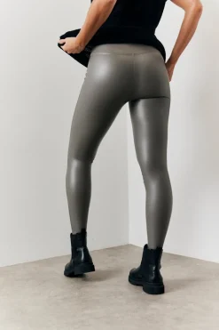 Perfect Sculpting High Waisted Leather Look Leggings|In The Style Clearance