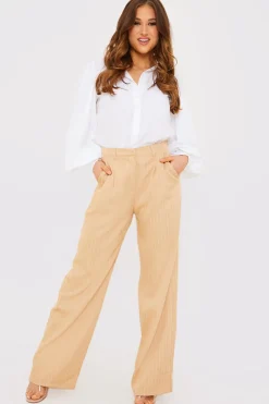 Pin Stripe Wide Leg Trousers|In The Style Online