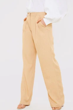 Pin Stripe Wide Leg Trousers|In The Style Online