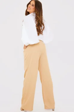 Pin Stripe Wide Leg Trousers|In The Style Online