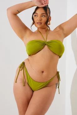 Plait Detail Halter Neck Bikini Top|In the Style Clearance