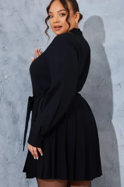 Pleated Shirt Dress|In the Style Hot