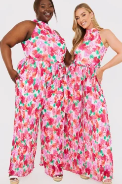 Plisse Sleeveless Wide Leg Jumpsuit|In the Style New