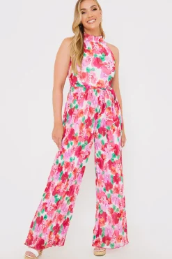 Plisse Sleeveless Wide Leg Jumpsuit|In the Style New