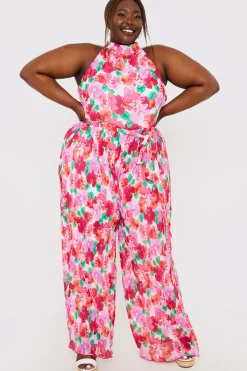 Plisse Sleeveless Wide Leg Jumpsuit|In the Style New