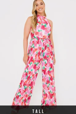 Plisse Sleeveless Wide Leg Jumpsuit|In the Style New