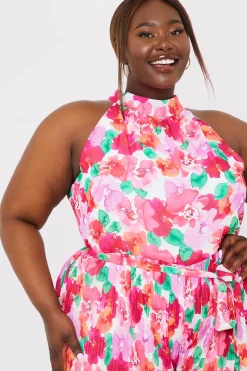 Plisse Sleeveless Wide Leg Jumpsuit|In the Style New