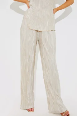 Plisse Wide Leg Co-Ord Trousers|In the Style Discount
