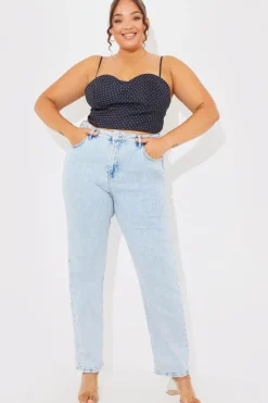Polka Dot Print Cupped Crop Top|In the Style Hot