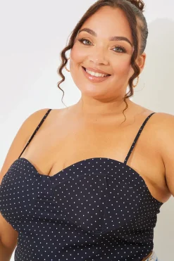 Polka Dot Print Cupped Crop Top|In the Style Hot