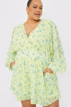 Printed Balloon Sleeve Playsuit|In the Style Online