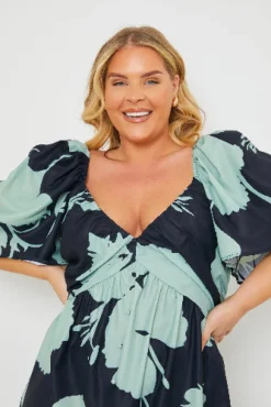 Printed Flutter Sleeve Ruched Bust Midi Dress|In the Style Best