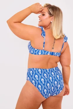 Printed Frill Strap Bust Detail Bikini Top|Billie Faiers