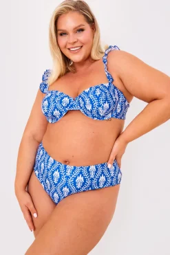 Printed Frill Strap Bust Detail Bikini Top|Billie Faiers