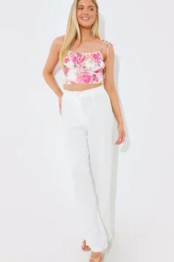 Printed Gathered Bust Co-ord Top|In the Style Online