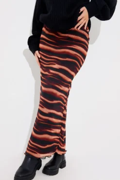 PRINTED MESH MIDAXI SKIRT|In The Style Clearance