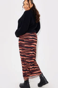 PRINTED MESH MIDAXI SKIRT|In The Style Clearance
