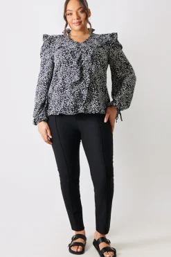 Printed Ruffle Blouse|In The Style Hot