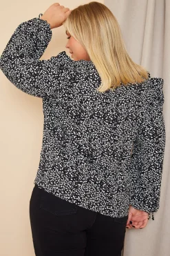 Printed Ruffle Blouse|In The Style Hot