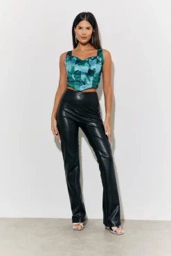Printed Satin Corset|In The Style Sale