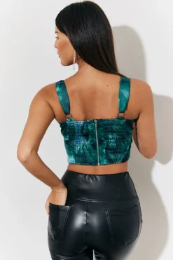 Printed Satin Corset|In The Style Sale