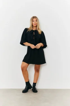 Puff Sleeve Bow Detail Mini Dress|In the Style Hot