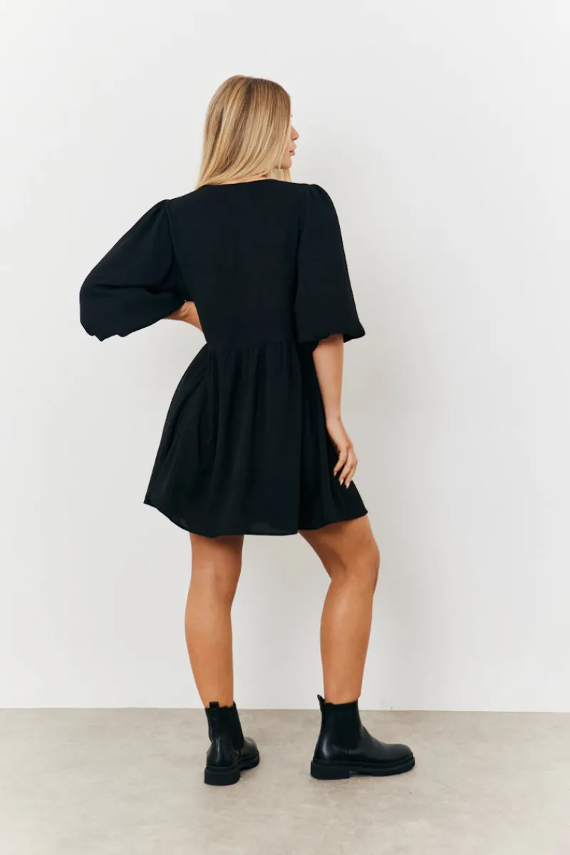 Puff Sleeve Bow Detail Mini Dress|In the Style Hot