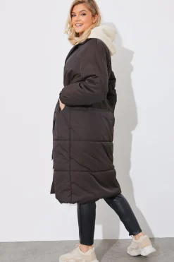 Quilted Wrap Puffer Coat|In The Style Online